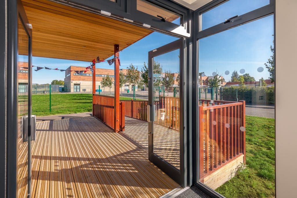 Biophilic timber frame classroom at Rabbsfarm