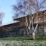 Classroom Block for 600 students at Woolwich Polytechnic Secondary School by TGEscapes with cedar cladding