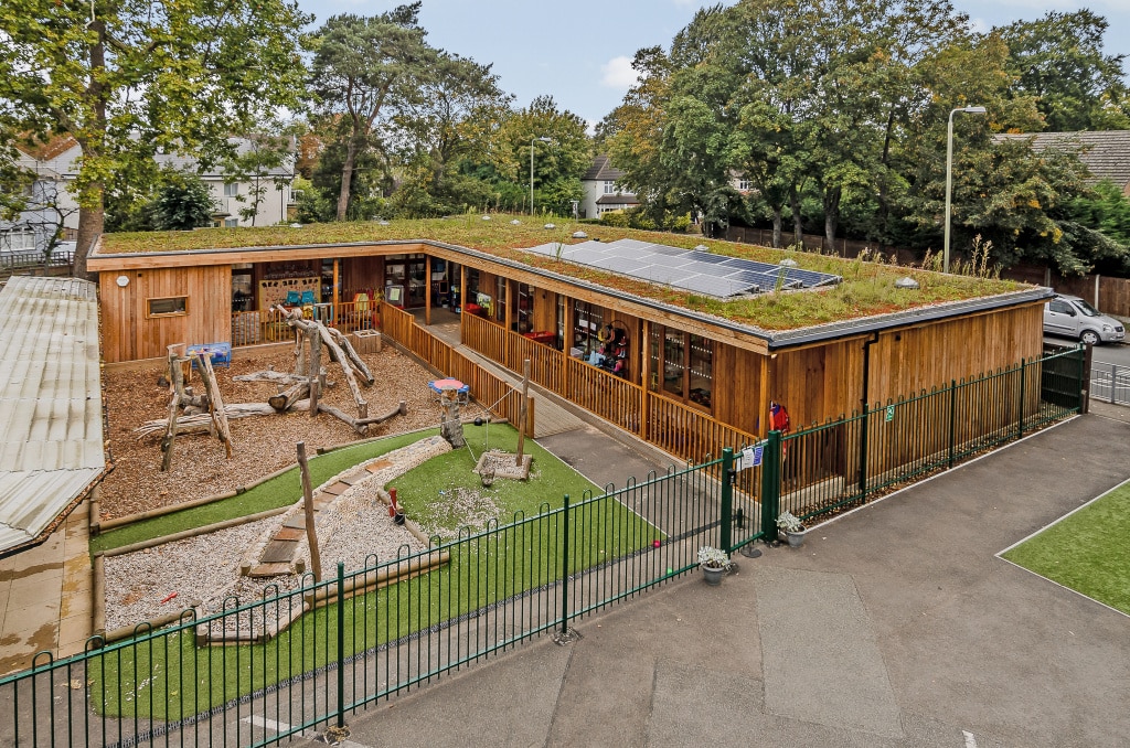 Modular timber frame eco nursery at Bickley Park Nursery by TG Escapes
