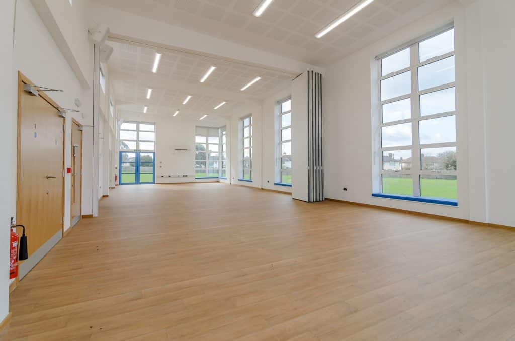Large school hall interior modular building