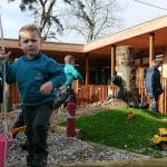 Children enjoy their Eco-Nursery setting with modular building by TG Escapes