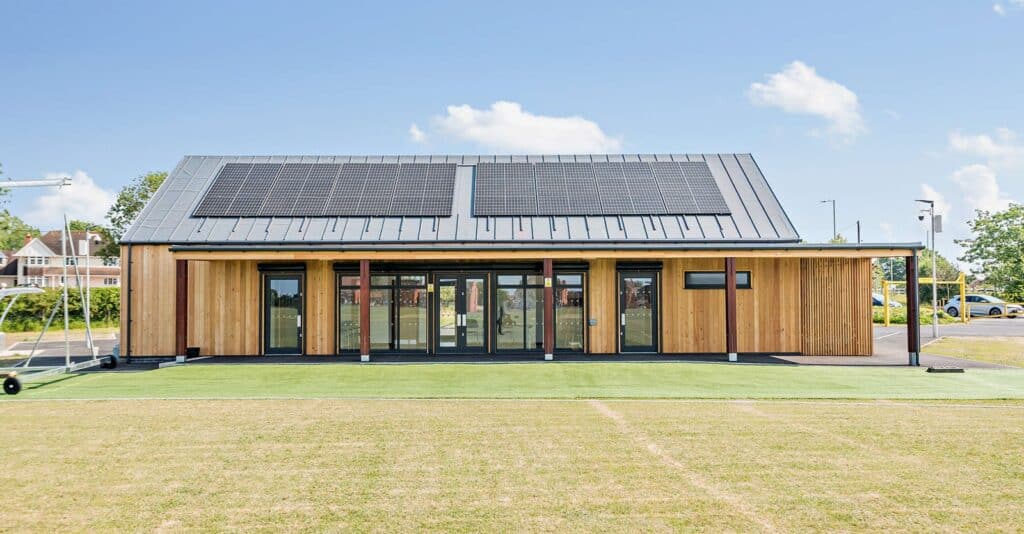 Modular timber frame sports pavilion