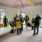 Students enjoy a site visit to learn about sustainable construction