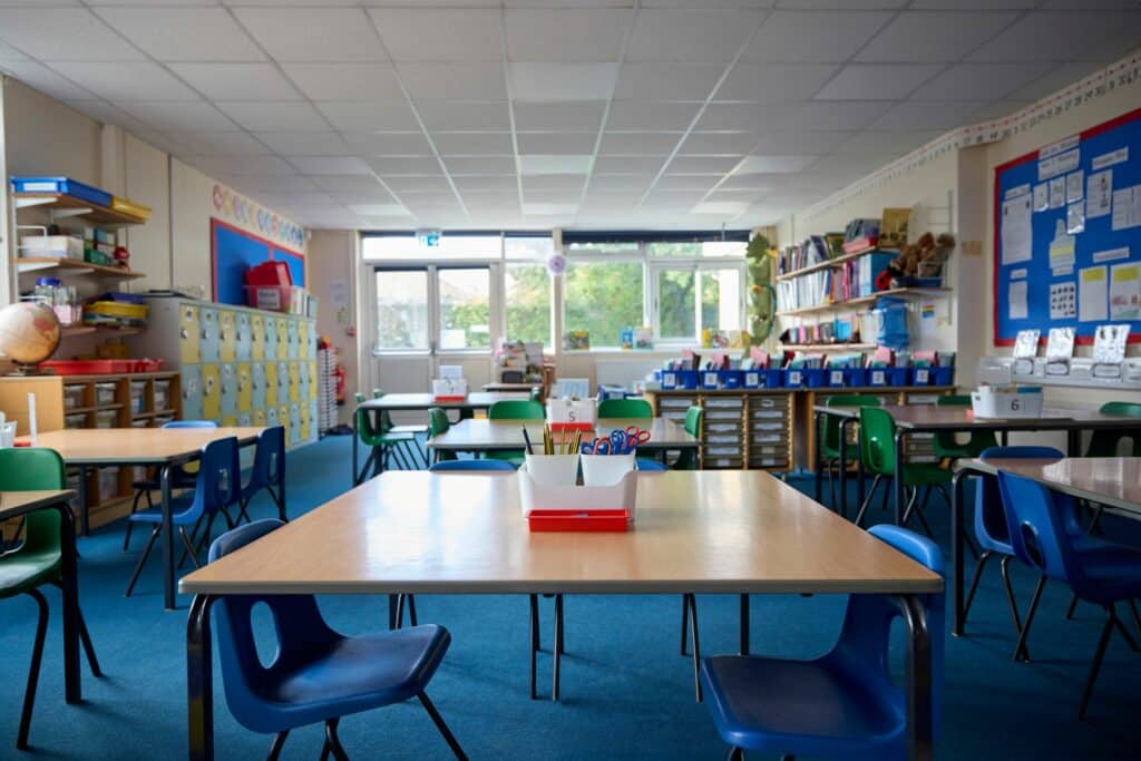 A traditional UK school classroom
