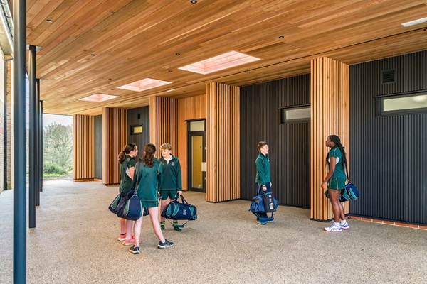 Modular timber frame sports changing rooms