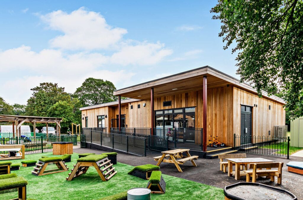 Timber frame modular building for Key Stage 1 SEND provision by TG Escapes